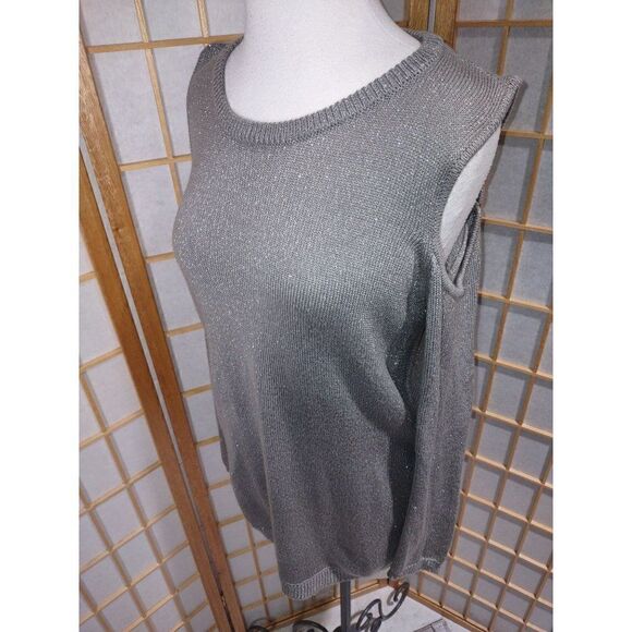 Soho St. Med Silver Cold Shoulder Sweater - Picture 10 of 13